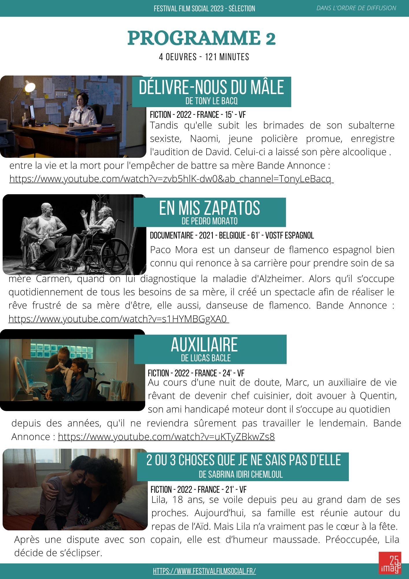 Festival du Film Social Programme 2 Mardi 10 octobre à 17h15